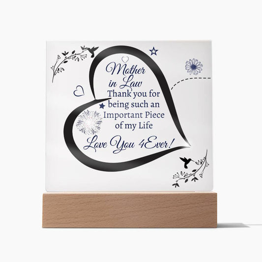 Mother in Law | Love You 4Ever | Acrylic Square Plaque