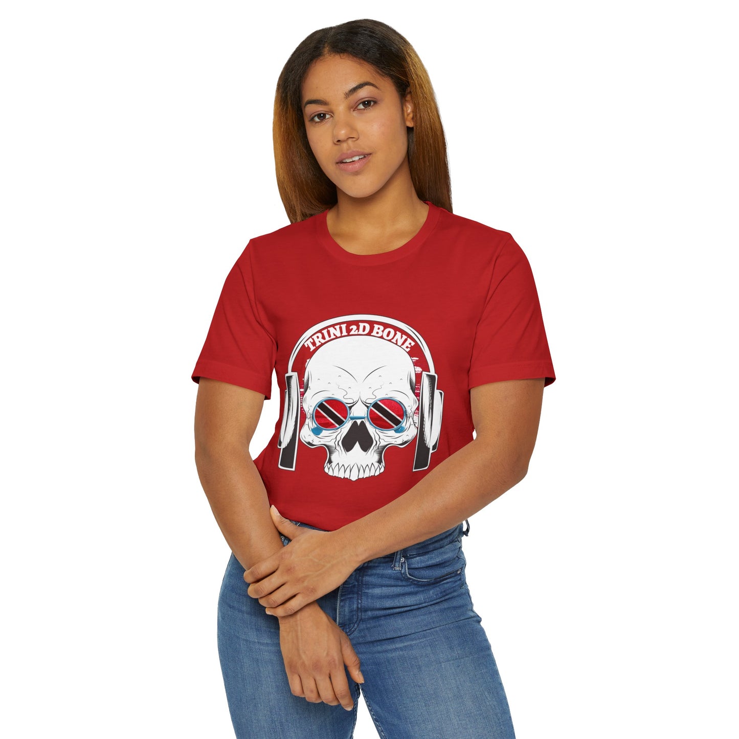 Trini 2D Bone Skull Unisex Jersey T-Shirt