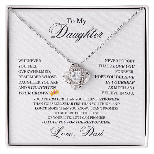 To My Daughter / I Love You Forever (Love Knot Necklace)